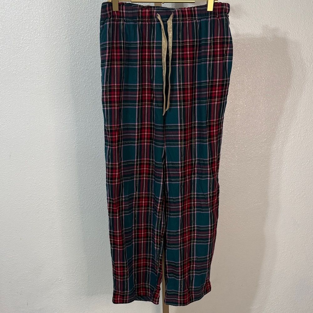 Victoria's Secret Red, pink, green and gold Plaid pj pants- small